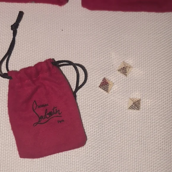 Christian Louboutin Madmonica Spiked Metallic Leather Sandals - Size 37 - Picture 8 of 15